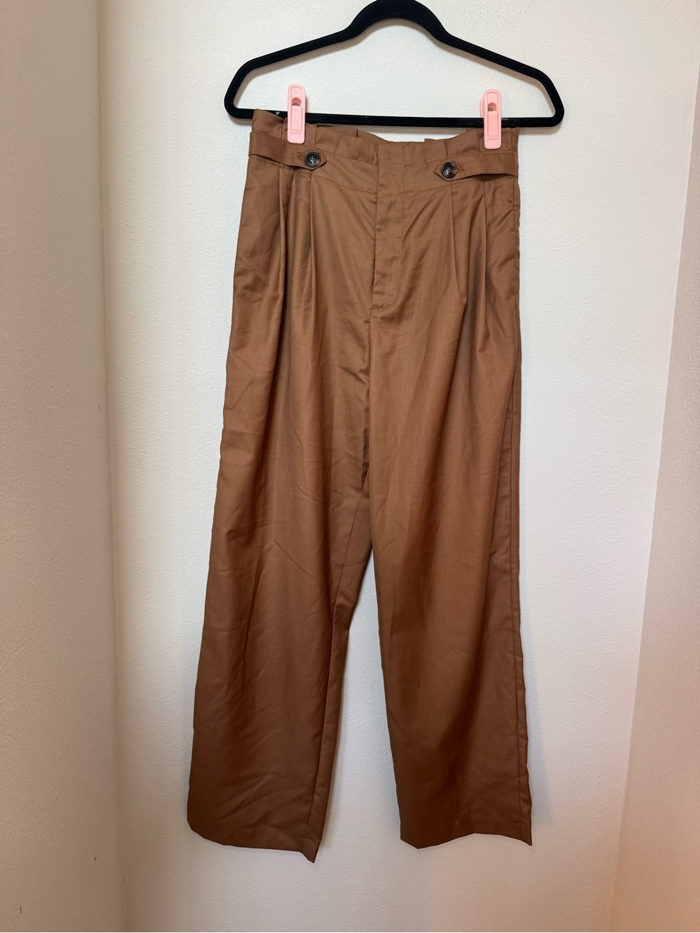 Commense High-Rise Wide-Leg Trousers in Warm Brown NWT